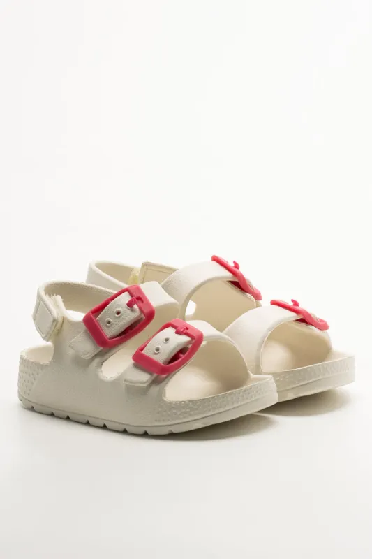 Double Buckle Sandals Cream sold by Ackermas