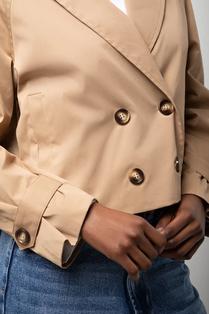 Cropped Trench Jacket Natural sold by Ackermas product image thumbnail 4