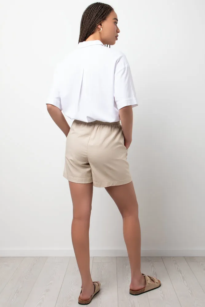 Linen Woven Shorts Natural sold by Ackermas product image thumbnail 4