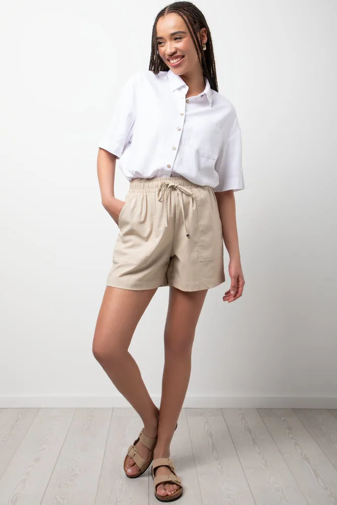 Linen Woven Shorts Natural sold by Ackermas
