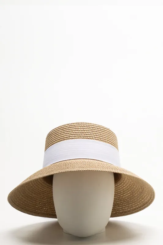 Narrow Brim Hat White And Natural sold by Ackermas