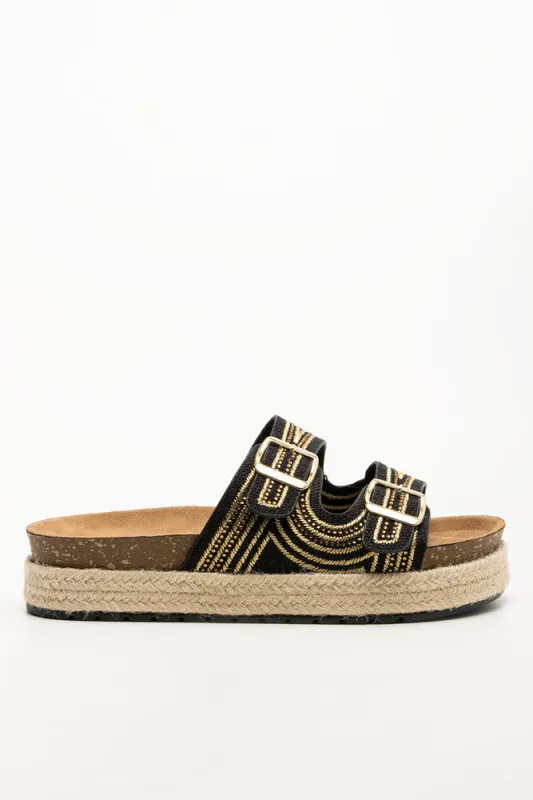 Espadrille Platform Sandal Black sold by Ackermas