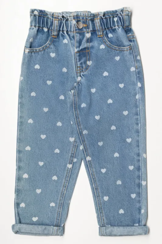 Hearts Paperbag Denim jeans Light Blue sold by Ackermas