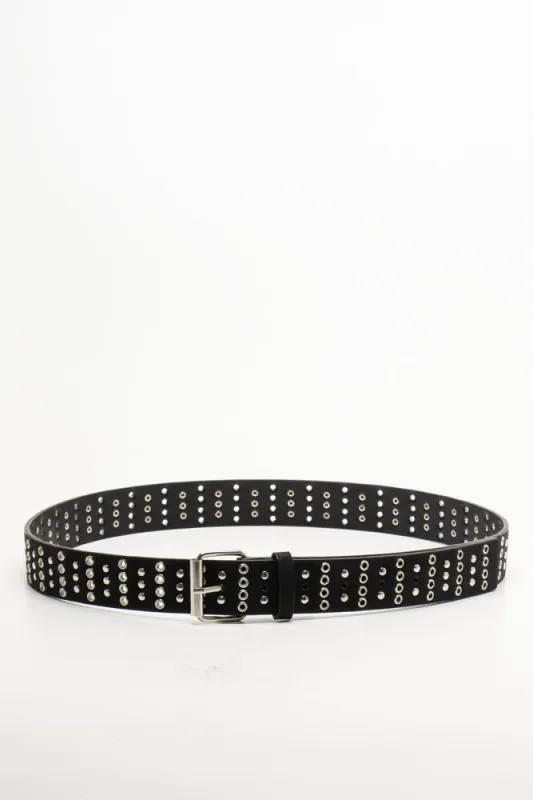 Suede Stud Belt Black sold by Ackermas