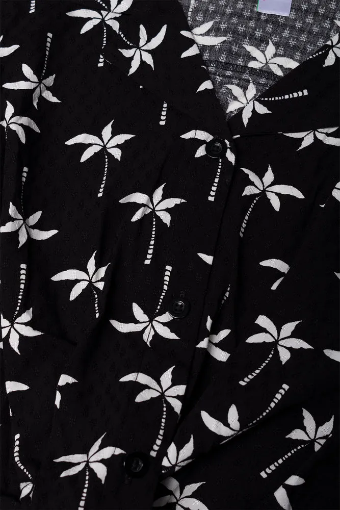 Palm Print Top With Knot Black sold by Ackermas product image thumbnail 2