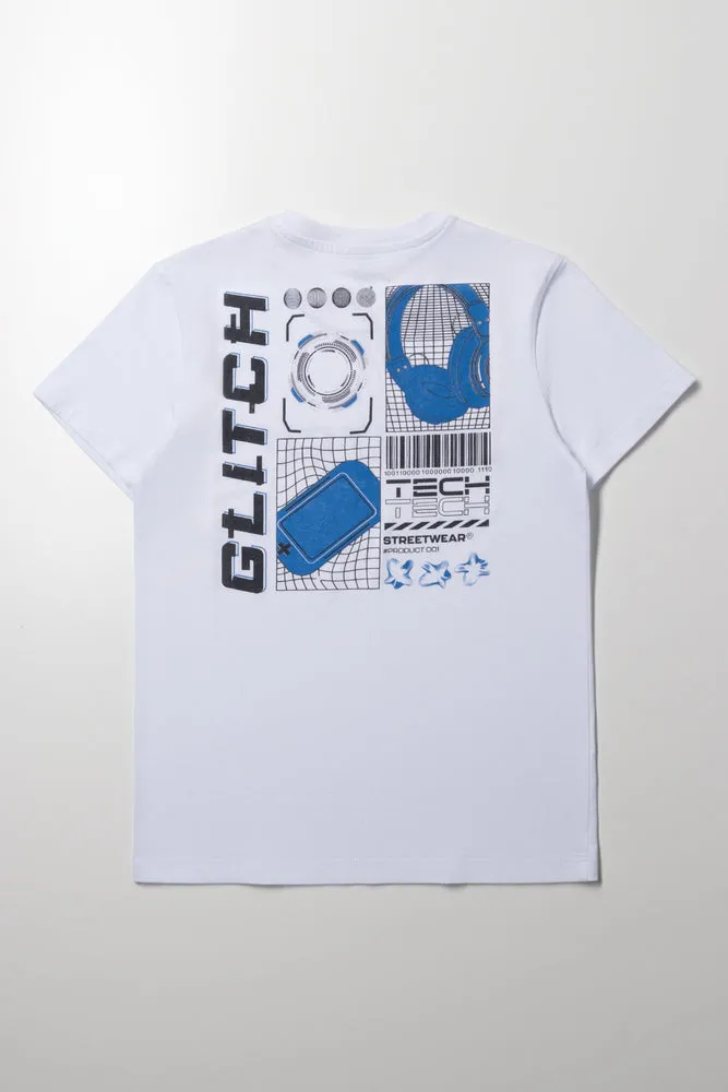 Earphones Short Sleeve T-Shirt White sold by Ackermas product image thumbnail 3