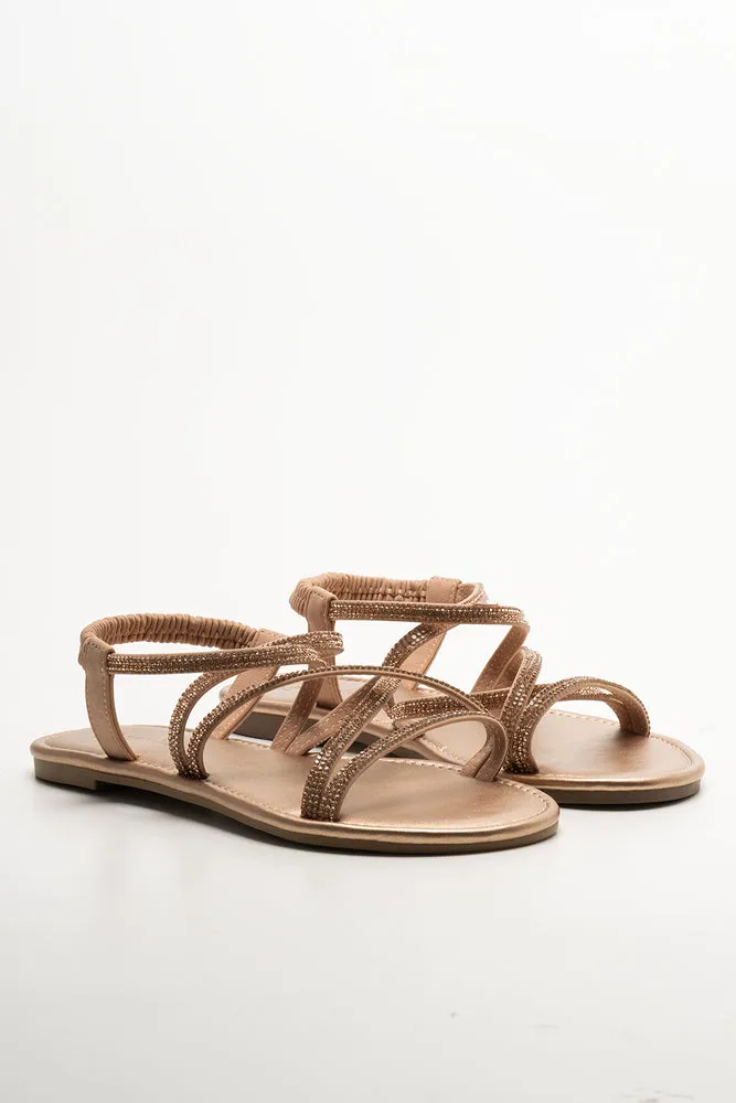 Diamante Strappy Sandals Natural sold by Ackermas