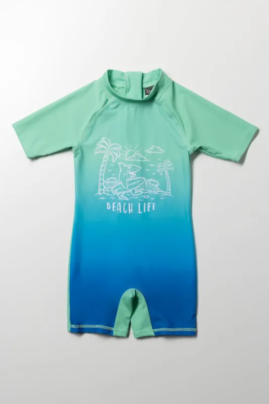 Ombre Swimsuit Green And Blue sold by Ackermas