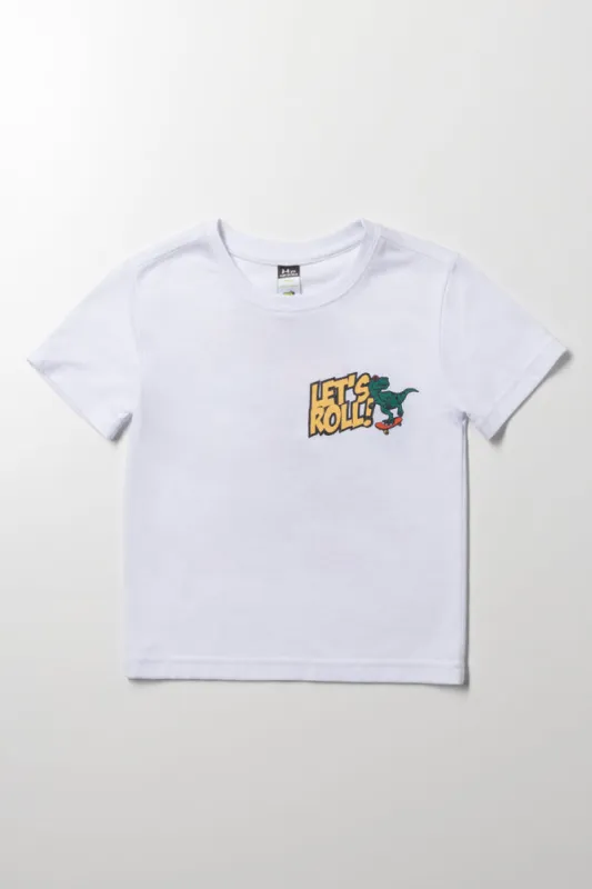 Dino Short Sleeve T-Shirt White sold by Ackermas