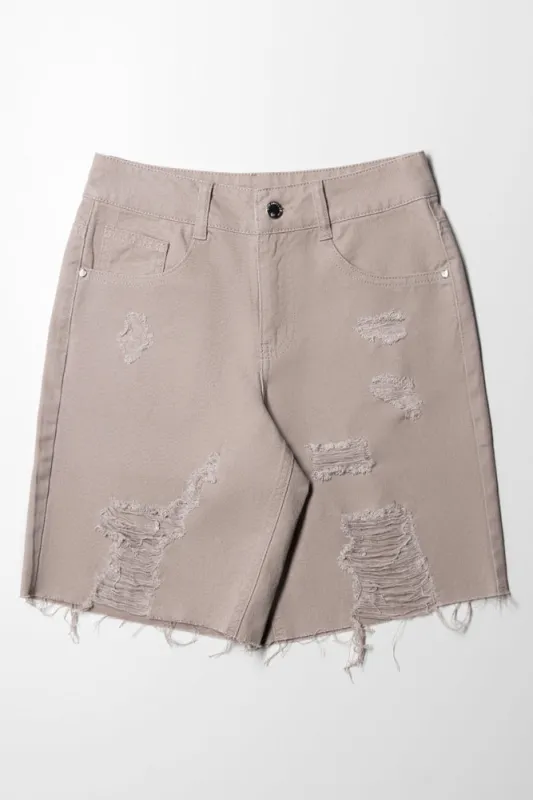 Rip And Repair Bermuda Shorts Natural sold by Ackermas