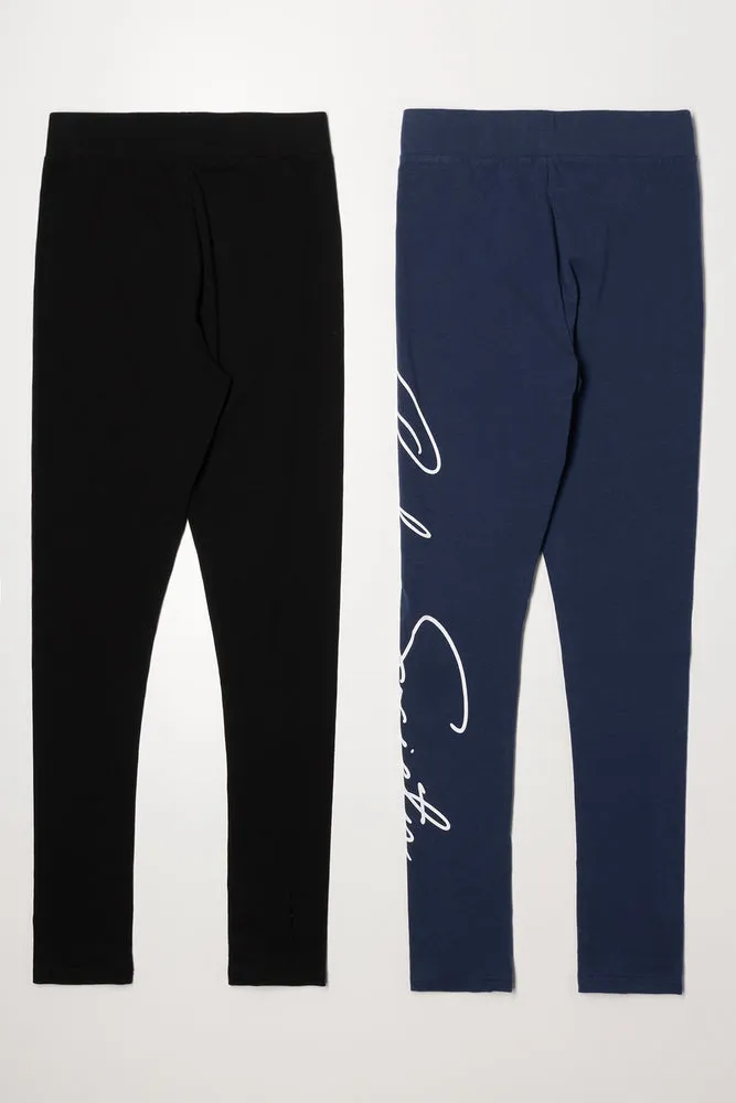 2 Pack Leggings Black And Navy sold by Ackermas product image thumbnail 3