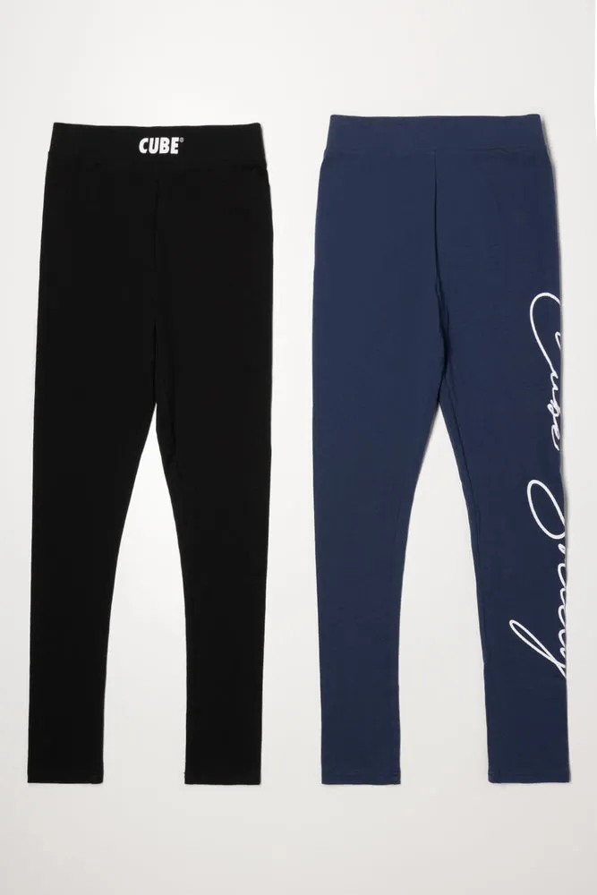 2 Pack Leggings Black And Navy sold by Ackermas