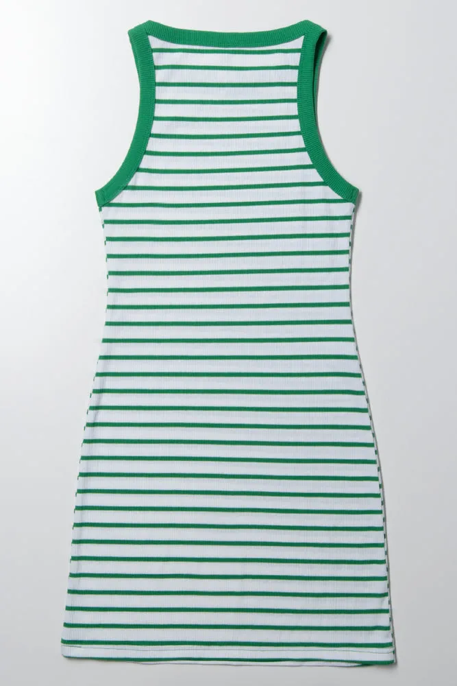 Ribbed Stripe Bodycon Dress Green sold by Ackermas product image thumbnail 3