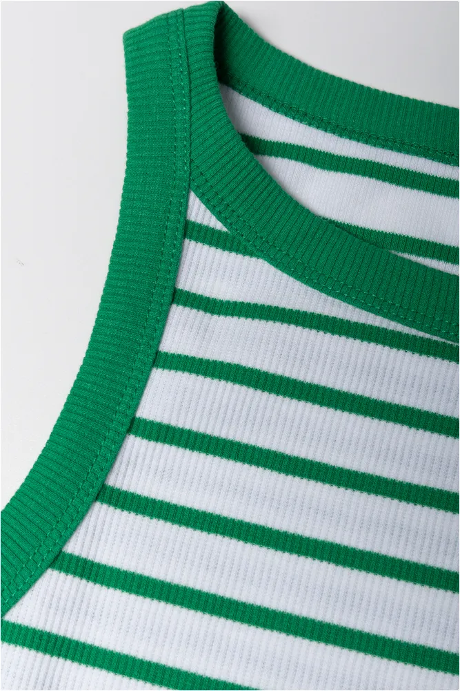 Ribbed Stripe Bodycon Dress Green sold by Ackermas product image thumbnail 2