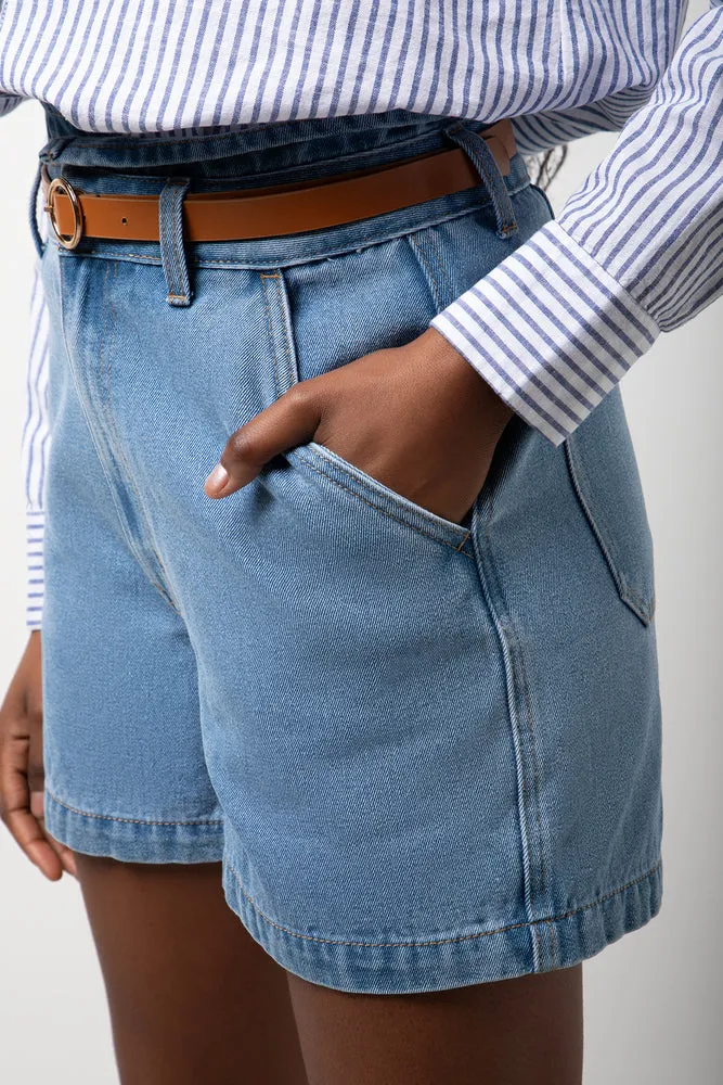 PaperBag Shorts with Belt Blue sold by Ackermas product image thumbnail 5