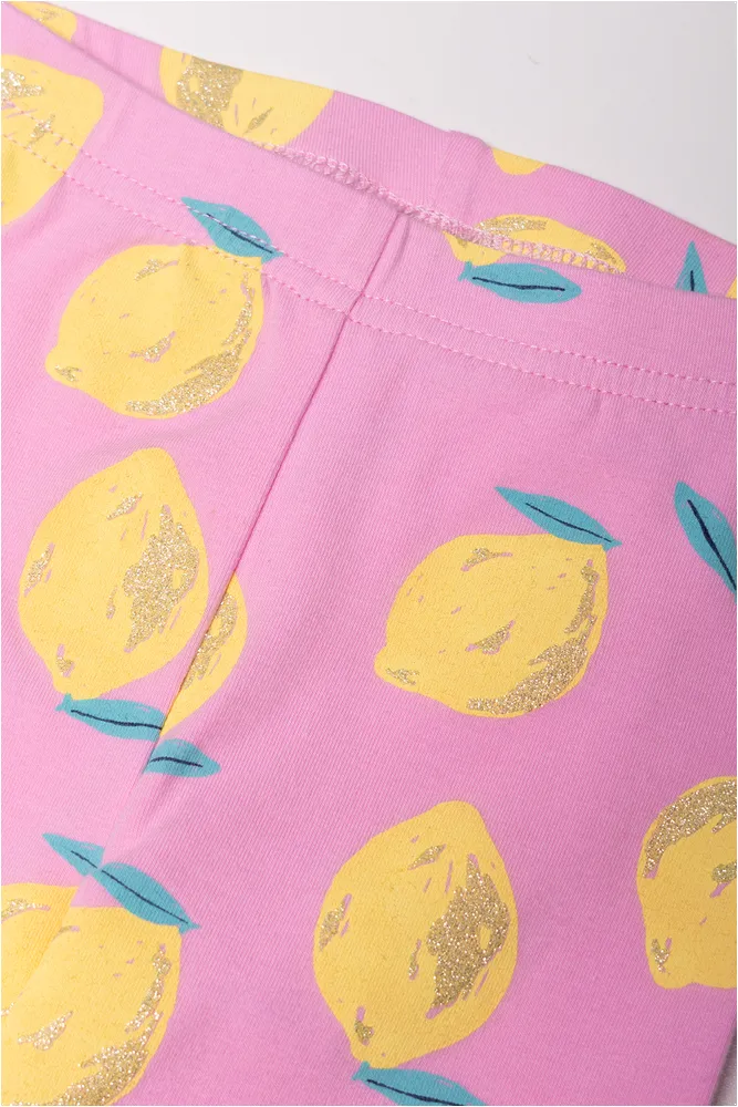 Lemon Printed Leggings Pink sold by Ackermas product image thumbnail 2