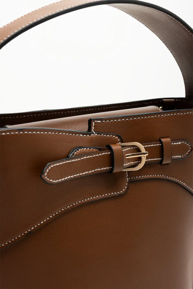Buckle Bucket Bag Tan sold by Ackermas product image thumbnail 4