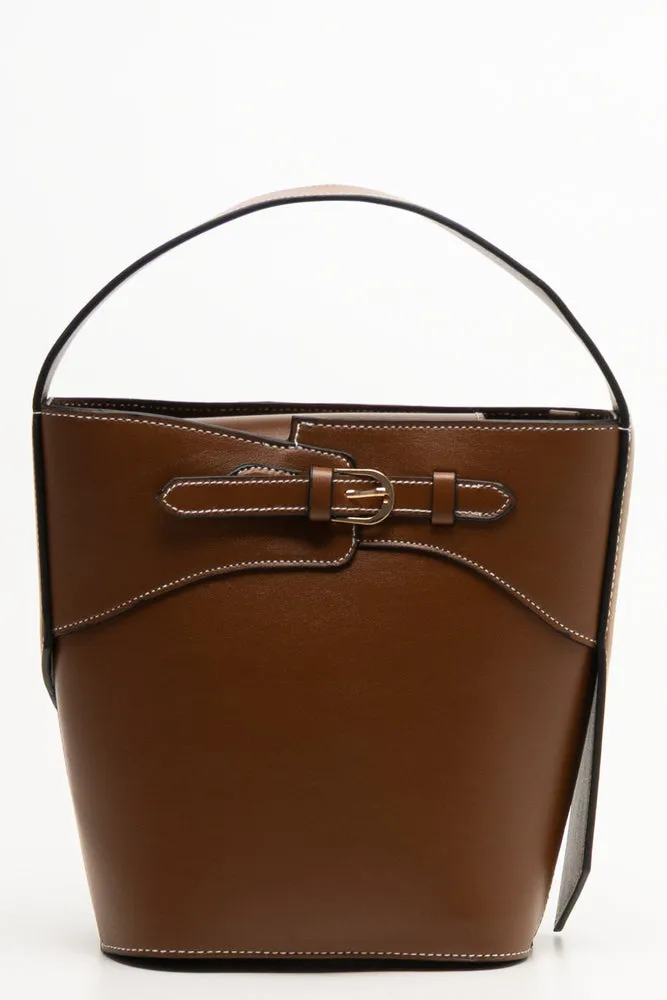 Buckle Bucket Bag Tan sold by Ackermas