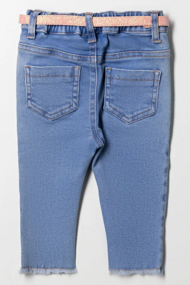Belted Denim Jeans Blue sold by Ackermas product image thumbnail 3