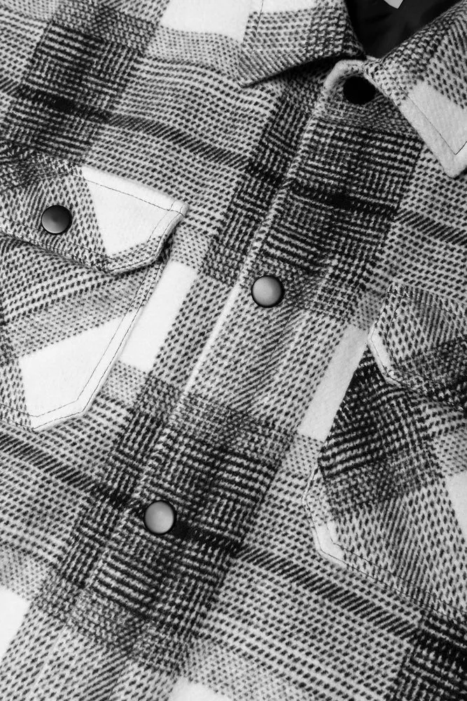 Melton Shacket Check White sold by Ackermas product image thumbnail 3