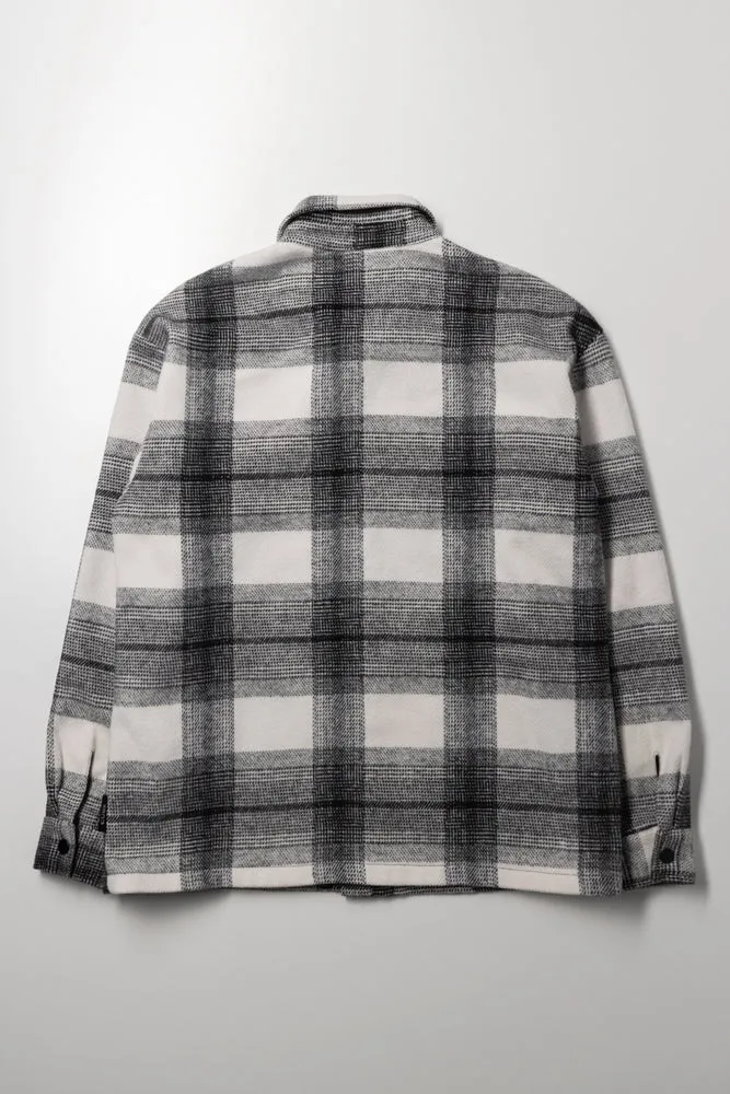 Melton Shacket Check White sold by Ackermas product image thumbnail 4