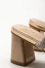 Diamante Mule Block Heel Natural sold by Ackermas