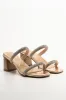 Diamante Mule Block Heel Natural sold by Ackermas