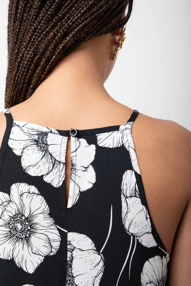 Floral Strappy Dress Black sold by Ackermas product image thumbnail 4