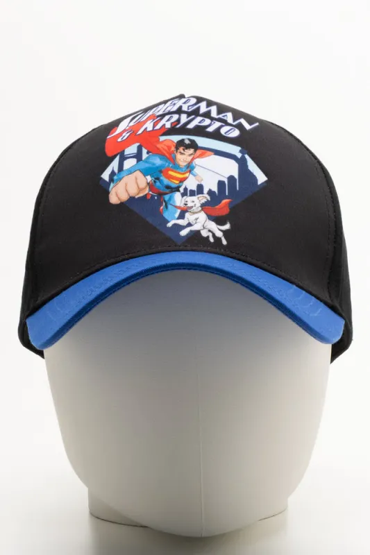 Superman Peak Cap Black sold by Ackermas