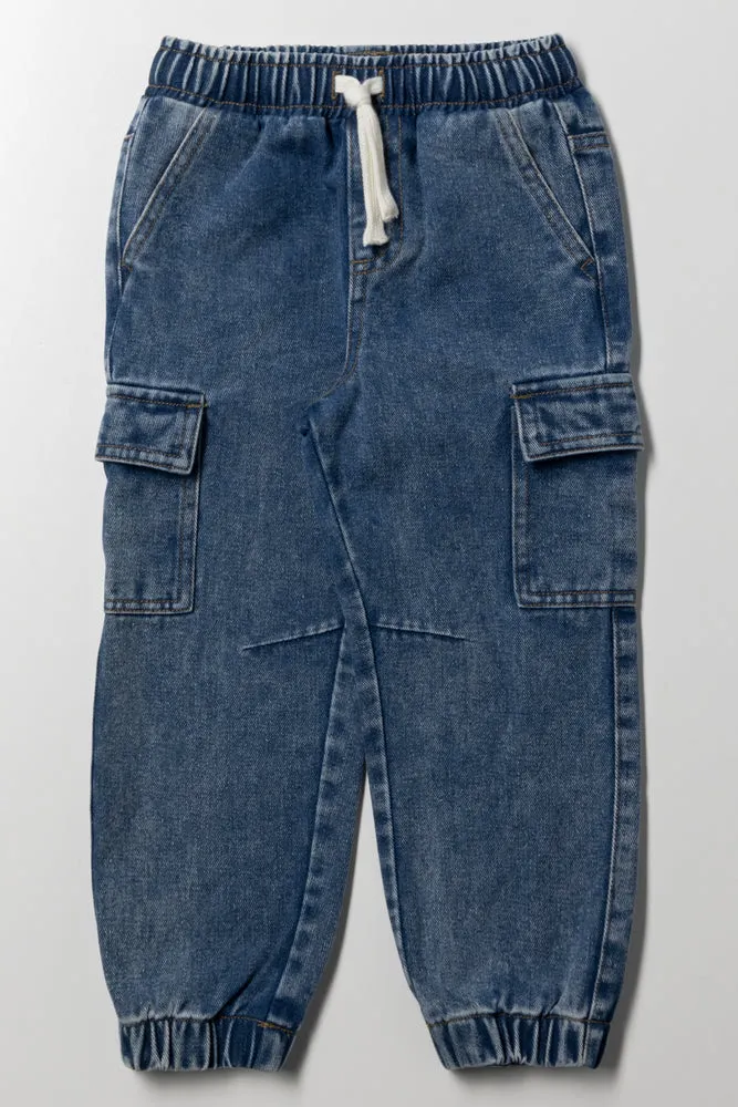 Cargo Denim Jeans Blue sold by Ackermas