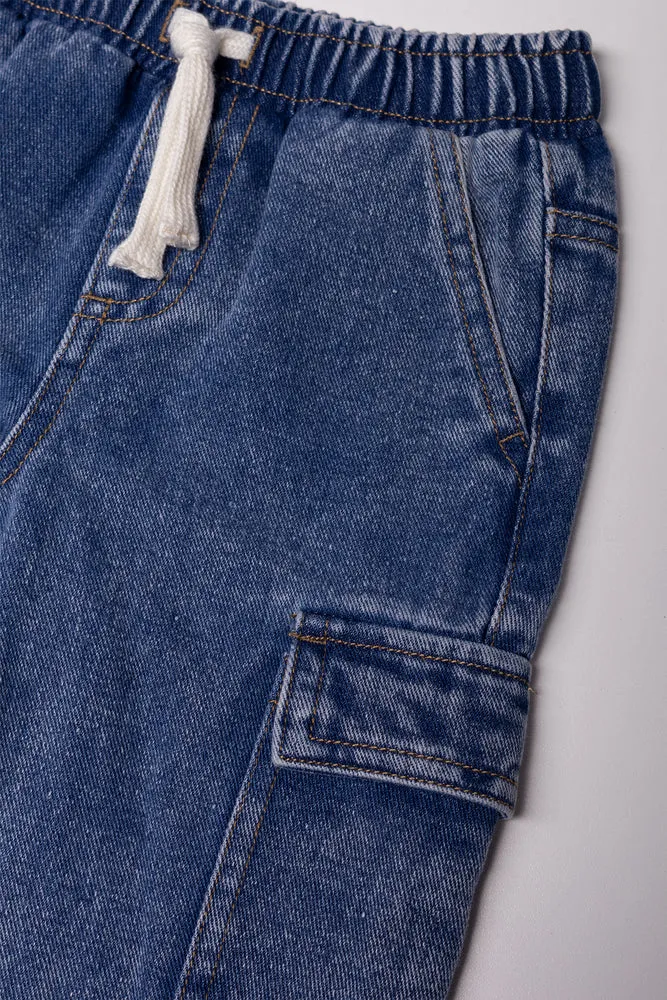 Cargo Denim Jeans Blue sold by Ackermas product image thumbnail 2
