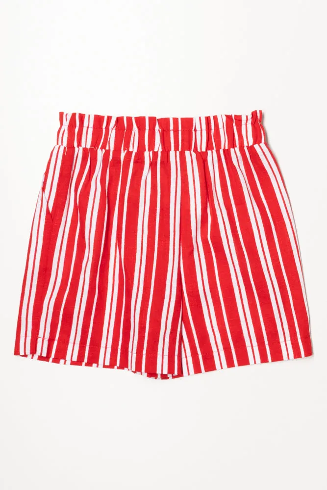 Linen Woven Shorts Red sold by Ackermas product image thumbnail 3
