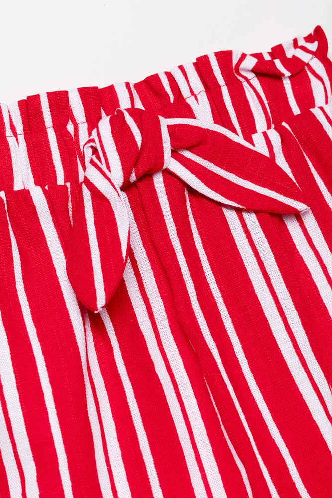 Linen Woven Shorts Red sold by Ackermas product image thumbnail 2