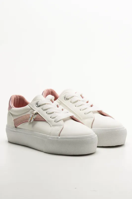 Butterfly Charm Sneakers White sold by Ackermas