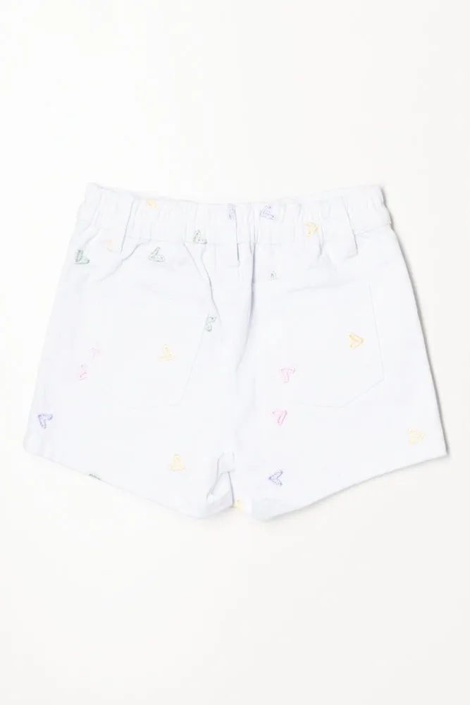 Embroidered Denim Short White sold by Ackermas product image thumbnail 3