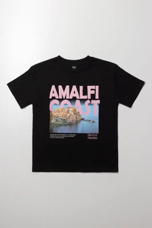 Oversized Short Sleeve T-Shirt Black sold by Ackermas