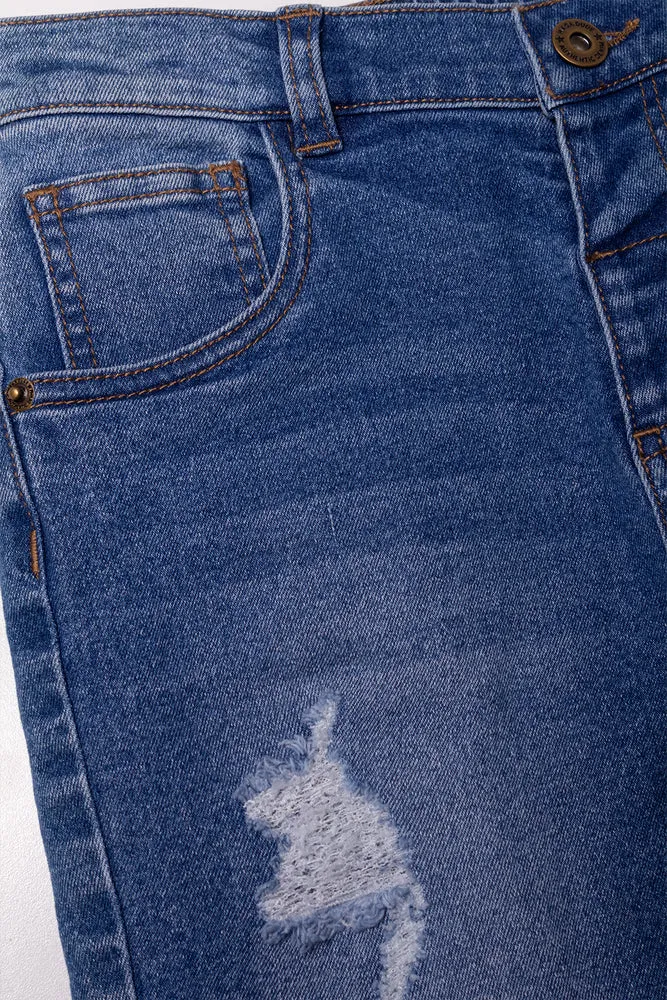 Ripped Denim Shorts Blue sold by Ackermas product image thumbnail 2