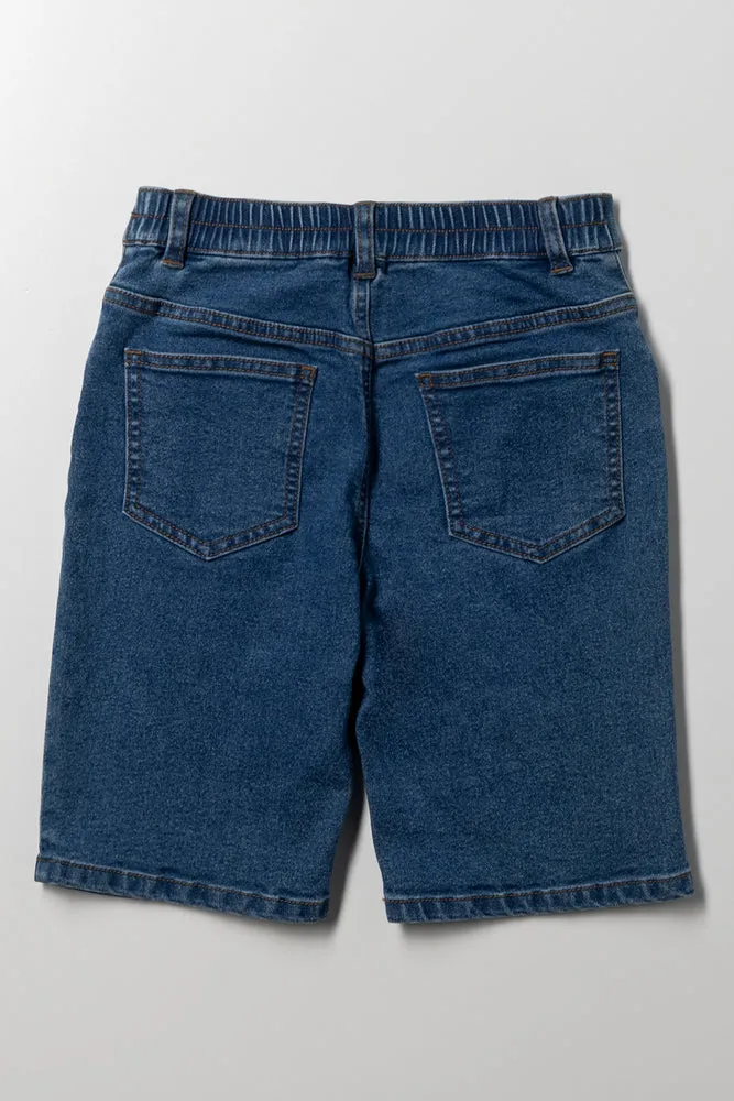 Ripped Denim Shorts Blue sold by Ackermas product image thumbnail 3