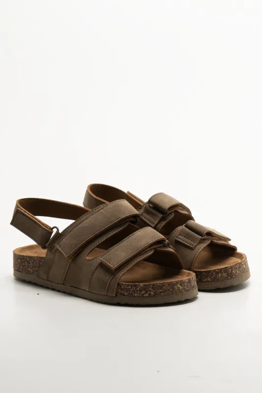 Double Band Sandals Brown sold by Ackermas