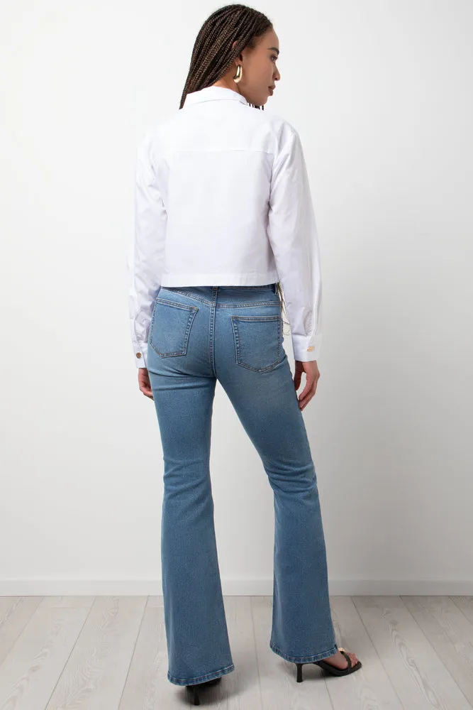 Cropped Shirt with Pockets White sold by Ackermas product image thumbnail 3