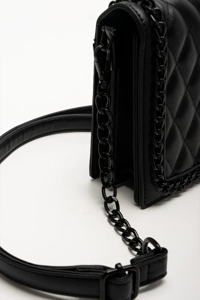 Padded Chain Detail Bag Black sold by Ackermas product image thumbnail 5