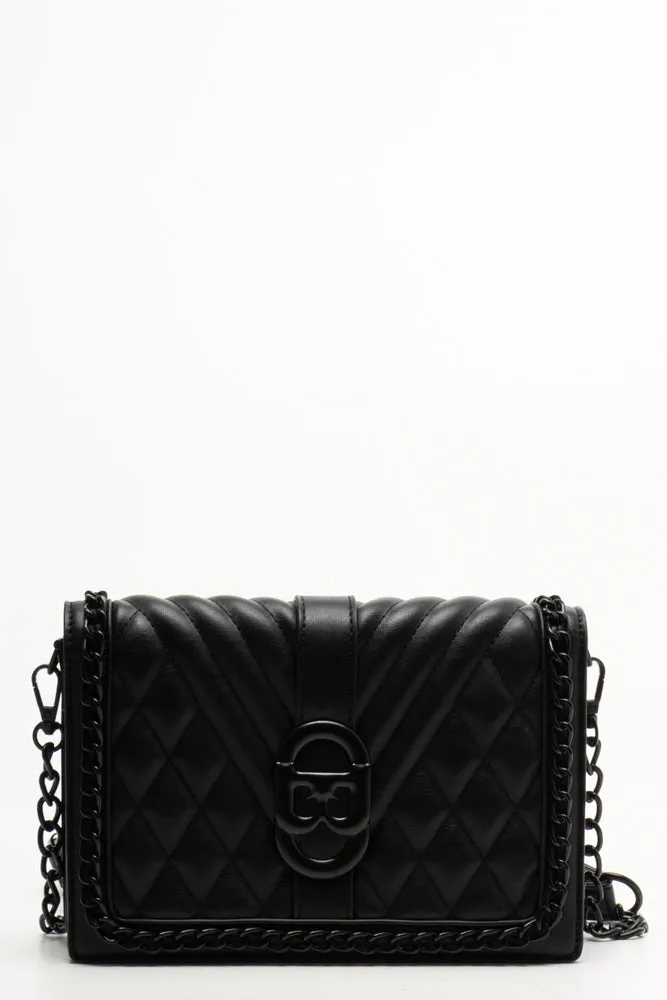Padded Chain Detail Bag Black sold by Ackermas