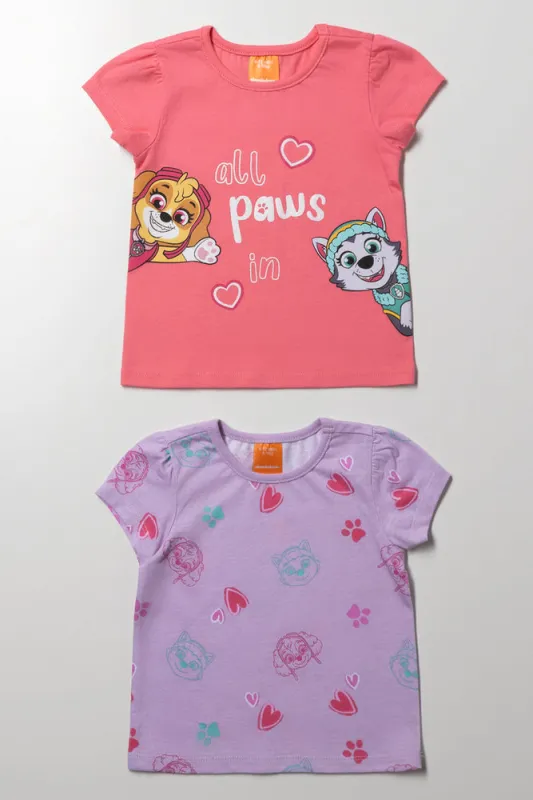 Paw Patrol 2 Pack T-Shirts Lilac And Peach sold by Ackermas