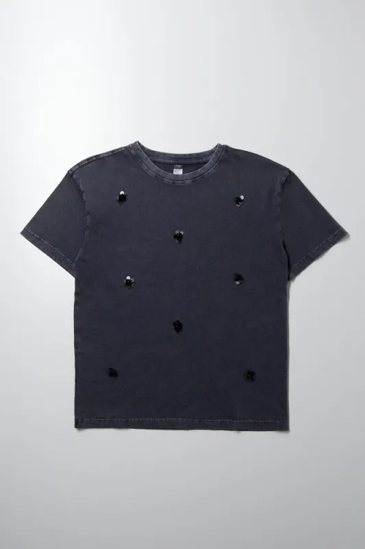 Oversized Short Sleeve T-Shirt Dark Grey sold by Ackermas