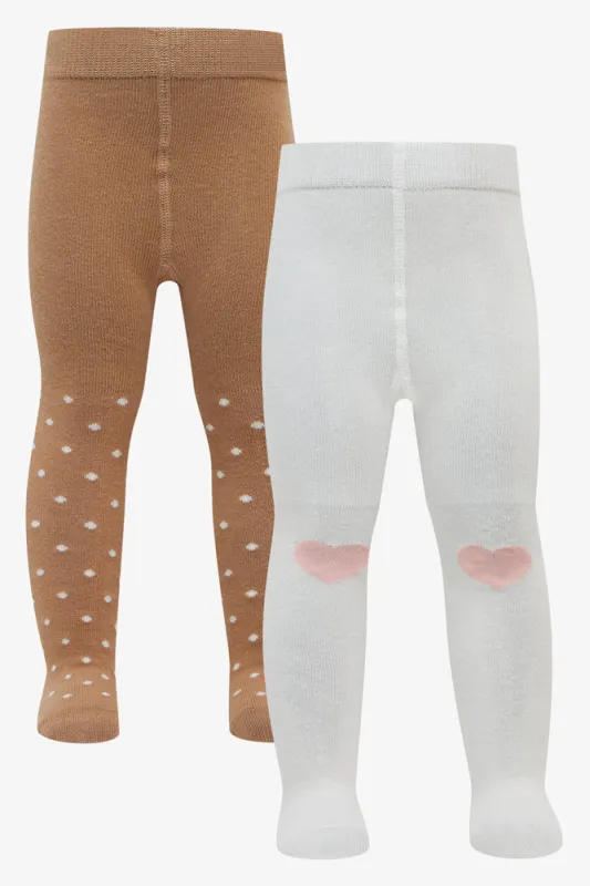2 Pack Tights White & Tan sold by Ackermas