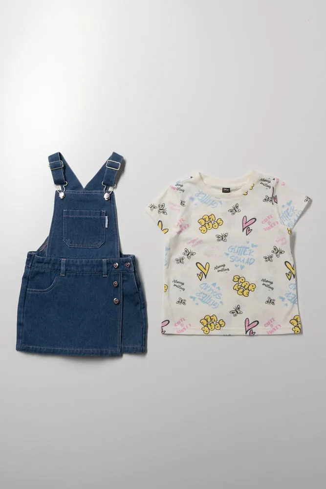 Graffiti T-Shirt And Pinni Set Blue And Cream sold by Ackermas product image thumbnail 4