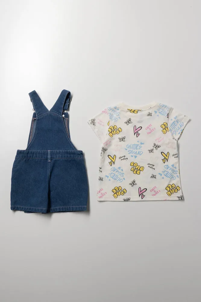 Graffiti T-Shirt And Pinni Set Blue And Cream sold by Ackermas product image thumbnail 5