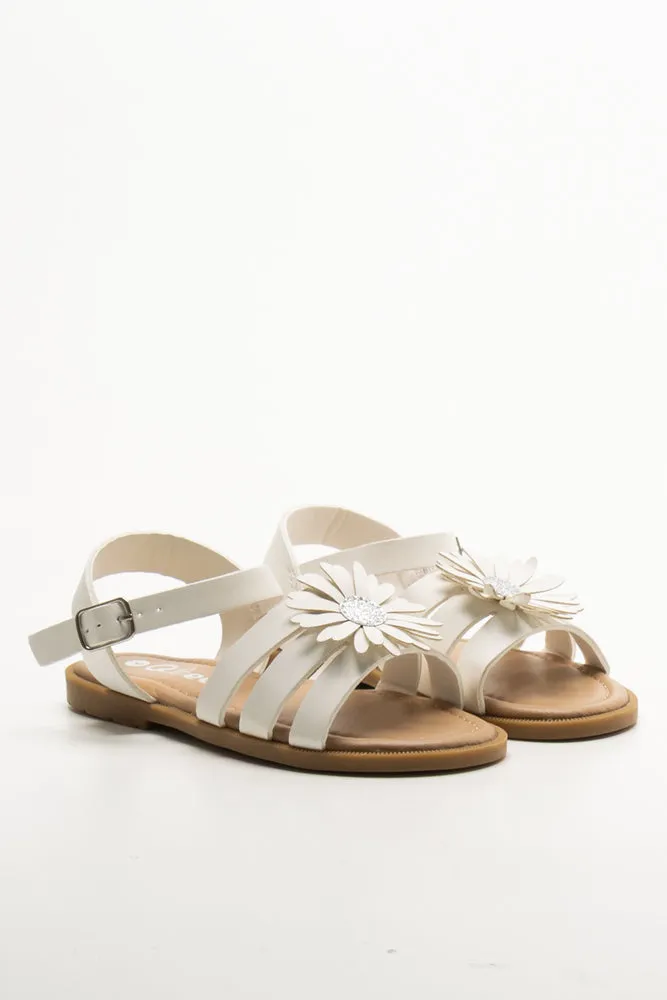 Daisy Trim Sandals White sold by Ackermas