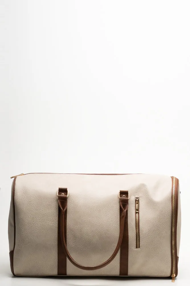 Shoe Compartment Weekender Bag Natural sold by Ackermas