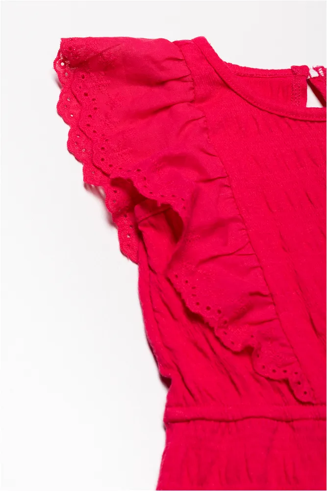 Frill Sleeve Jumpsuit Red sold by Ackermas product image thumbnail 2